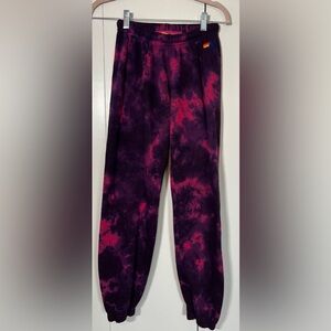 Aviator Nation Purple and Pink Tie-Dye Joggers